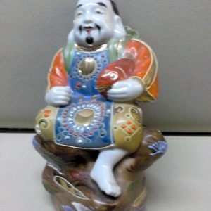 Antique japanese Kutani porcelain figurine hand painted Ebizu