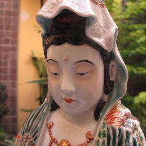 Figurine en porcelaine kutani antique et grande japonaise de Kwannon,