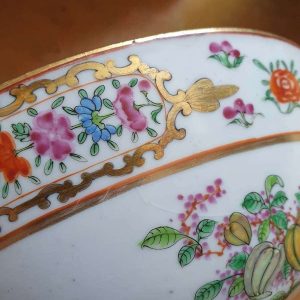 Antique chinois 19C Famille Rose Bowls Qing Fruits et fleurs