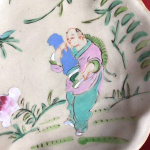 Guangxu Dish man with Vase and Peony decoration