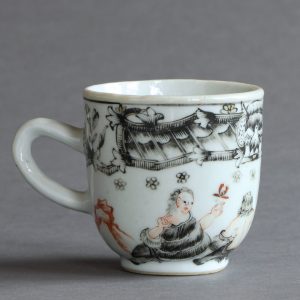 A Chinese export coffee cup with European or mythological scene