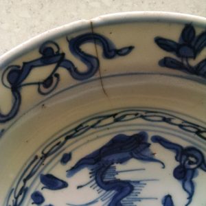 Chinese Blue and White Porcelain Phoenix Plate WANLI MING c1572-1620