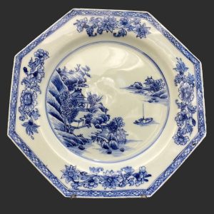 Octogonal Kangxi Blue and White Porcelain plate (1662-1722)