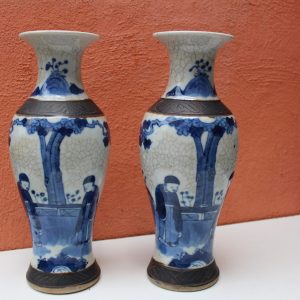 Paire de vases en porcelaine antique chinoise 19ème siècle Tongzhi, dynastie Qing