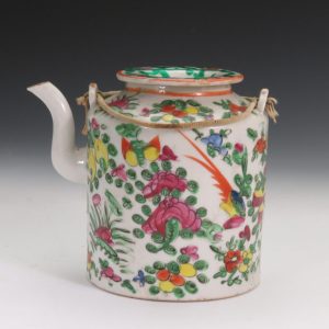 19th.c Chinese Famille Rose Covered Teapot