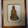 Ming gillt wooden Buddha, framed.