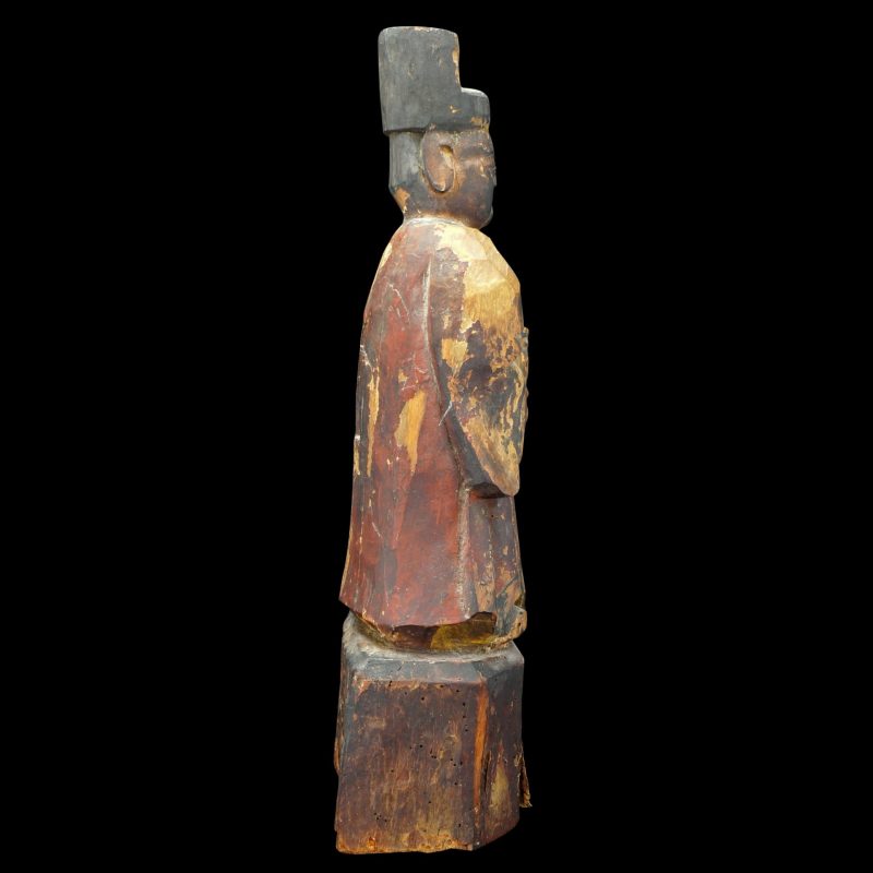 Large Chinese Ming Lacquered Wood Figure 15th/16th Century