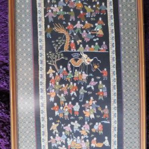 100 Boys Dragon Festival embroidered Silk panel
