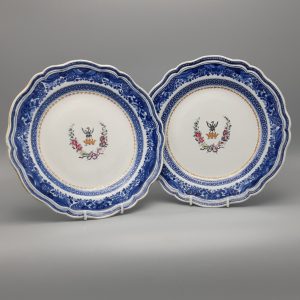 Pair Armorial Chinese Export Plates – Penyston or Wright