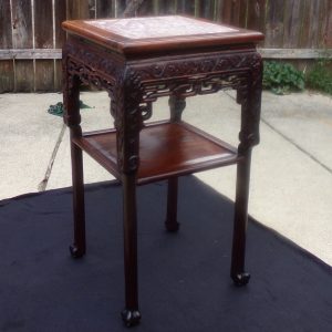 Chinese Hand Carved Hardwood Table 19th C. Late Qing Period