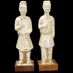 Pair of Chinese Tang Terracotta Warrior Figures 618 to 907