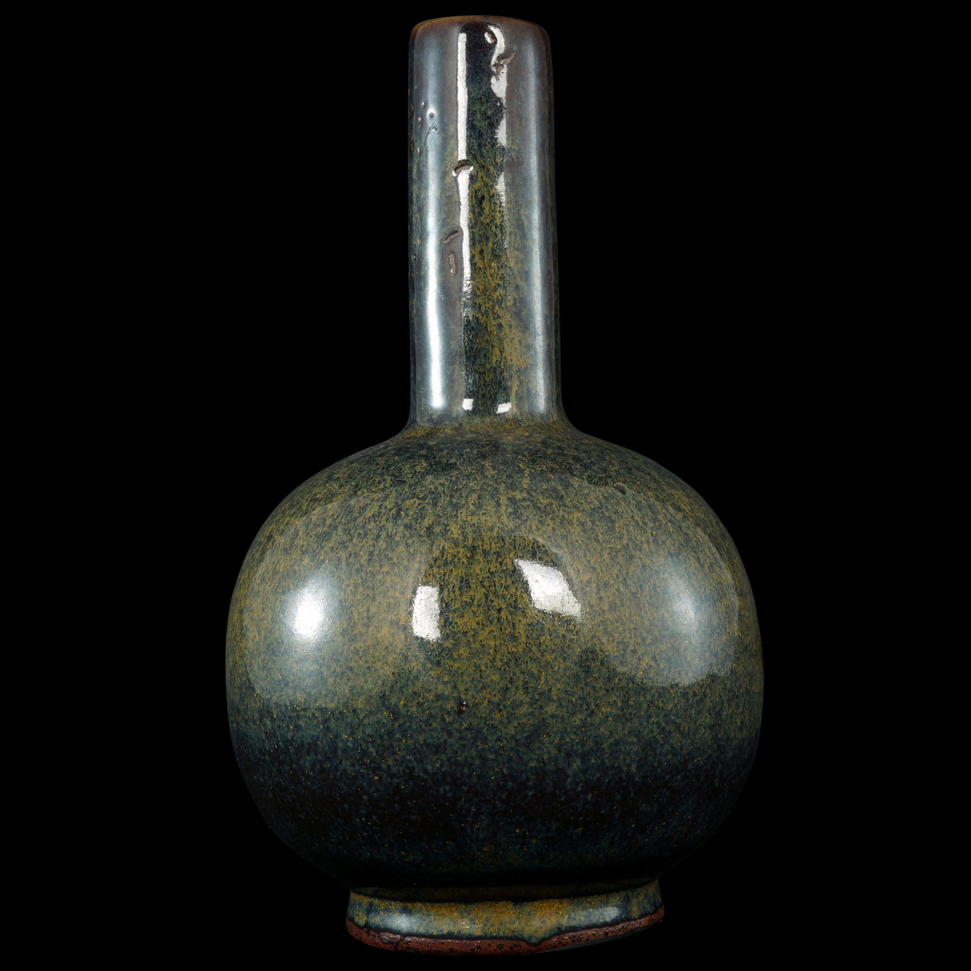 陶瓷石湾茶尘嬗变釉瓶花瓶中后期19世纪中后期- BidamountLive