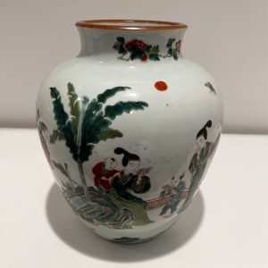 Porcelaine Antique Chinoise Famille Verte Jarre dynastie Qing « 12.5″(H) #J220303