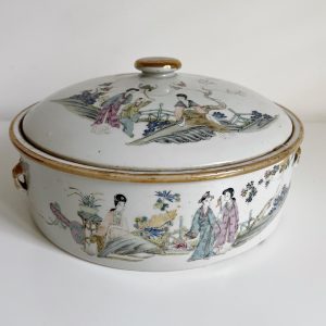 Chinese Antique Republic Era Famille-Rose Porcelain Tureen “10” (W) #J220311