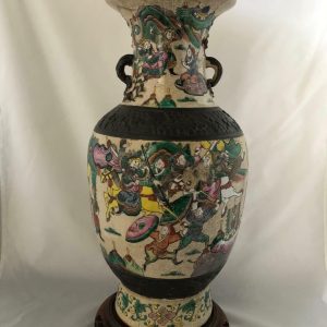 Chinese Antique Famile Rose Porcelain Large Vase “18” (H) inches #MD015