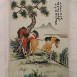 Chinese Antique Republic Era Porcelain Plaque “14 1/2” (L) #SL006