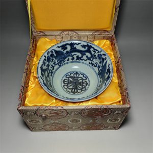 Blue and white porcelain bowl in ancient Chinese Ming style