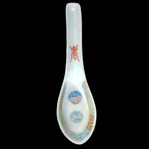 Chinese Polychrome Porcelain Spoons Qianlong Mark Republic Period Set of 5