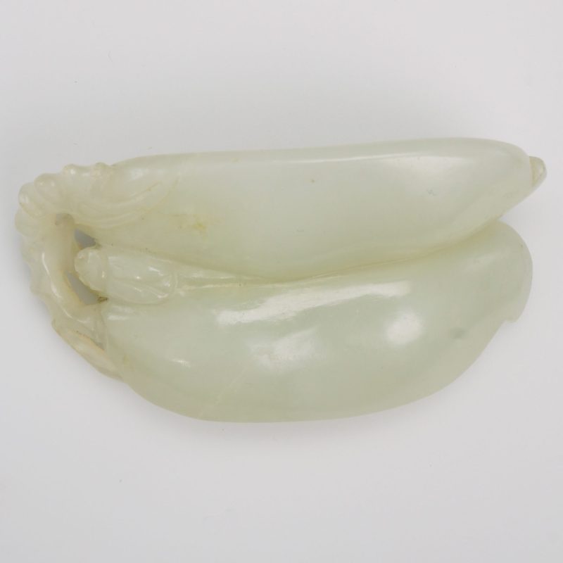 Chinese jade Peapod Toggle 18th/19th C
