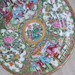 Antique Chinese Cantonese plate Rose medellion
