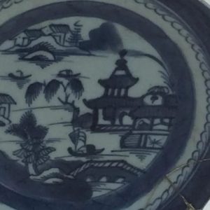 Antique Chinese 19th Century blue and White plate